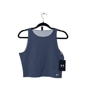 Under Armour Womens Blue Sleeveless Crop Top M